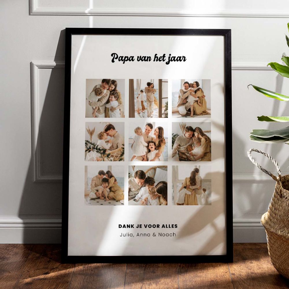 Gepersonaliseerde poster fotocollage met tekst