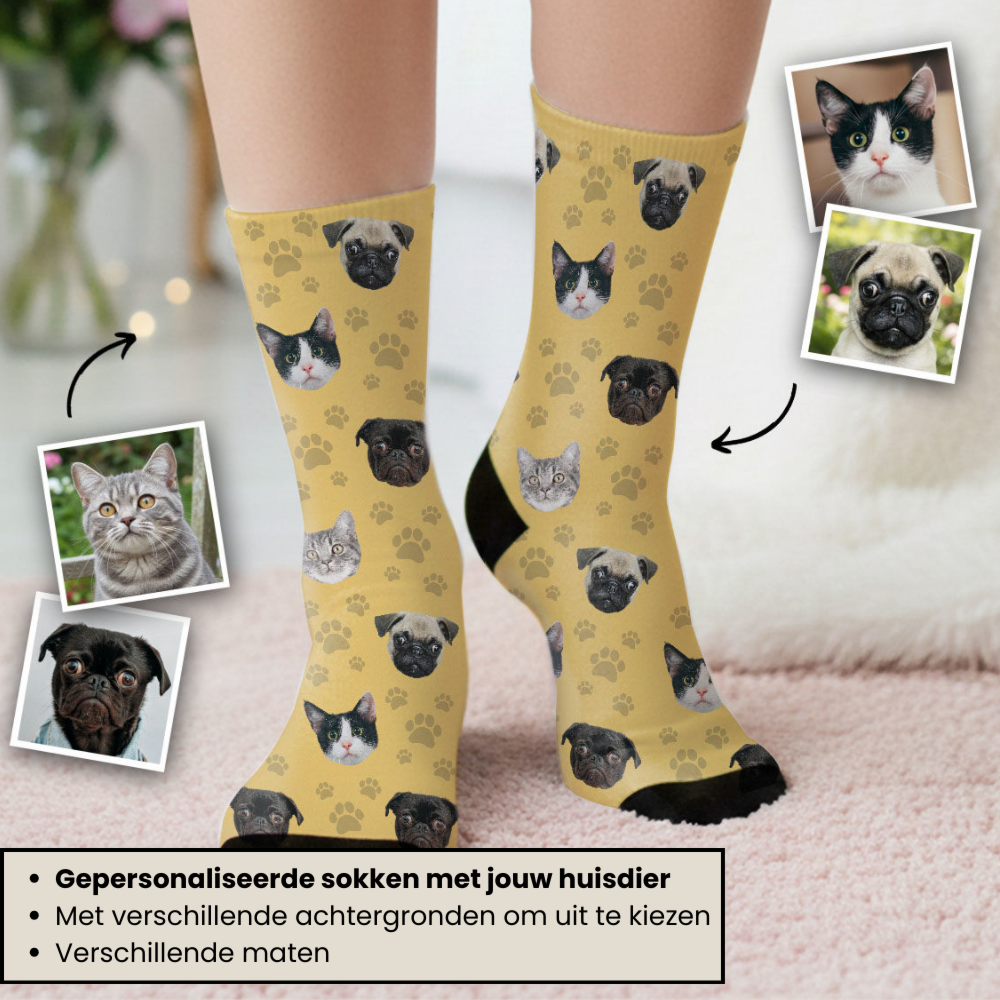 Cadeauset huisdierensokken en sleutelhanger