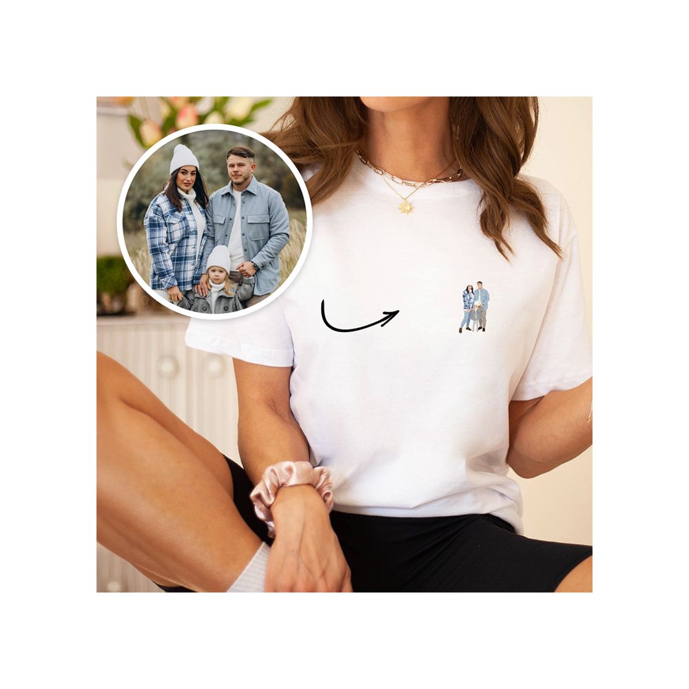 Gepersonaliseerd t-shirt met kleine illustratie