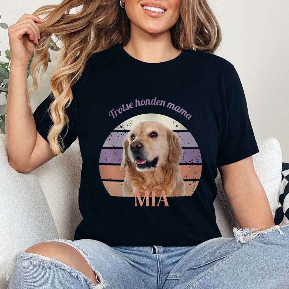 Gepersonaliseerd retro t-shirt met huisdier