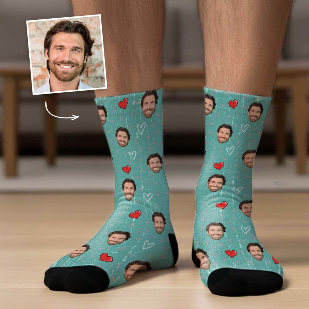 Gepersonaliseerde Sokken met Foto Gezicht Romantisch