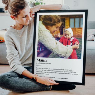 Cadeau voor mama Poster met Foto en Definitie