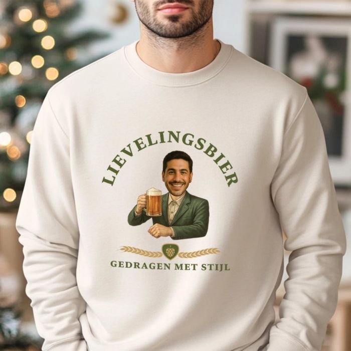 Gepersonaliseerde trui met logo en gezicht