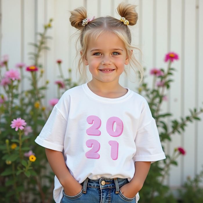 Gepersonaliseerd t-shirt voor kinderen met jaartal