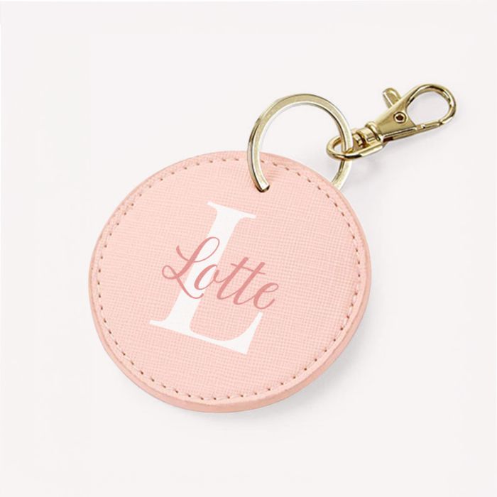 Gepersonaliseerde sleutelhanger rond met monogram