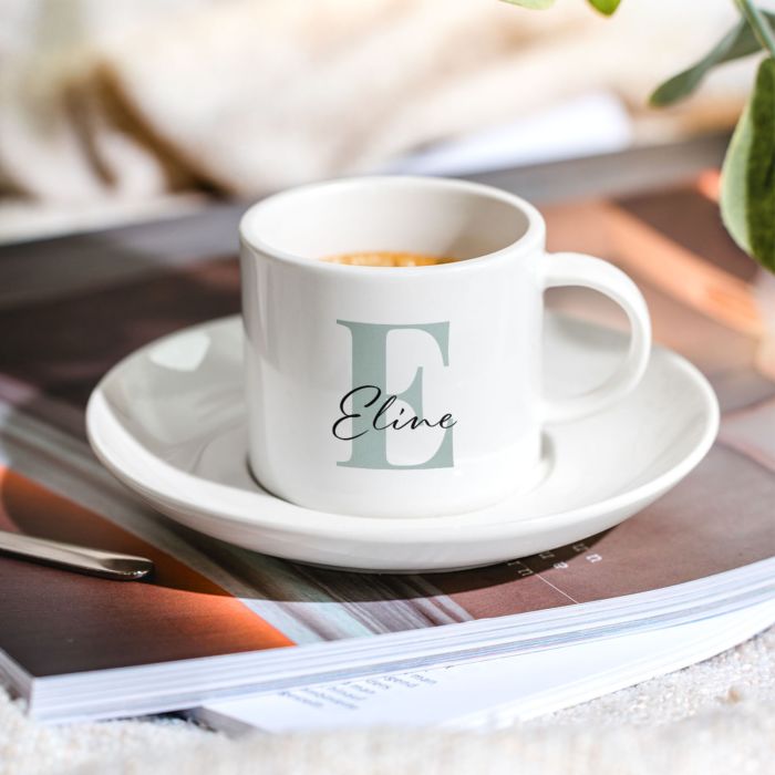 Gepersonaliseerde espresso mok met monogram