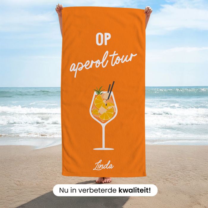 Gepersonaliseerde handdoek met drankjes en tekst