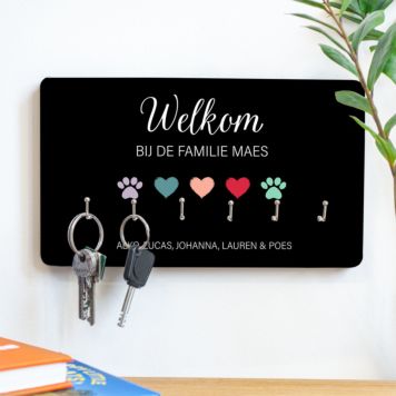 Gepersonaliseerd sleutelbord met symbolen en namen
