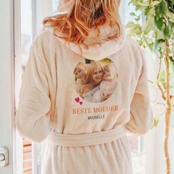 Gepersonaliseerde badjas met foto en naam