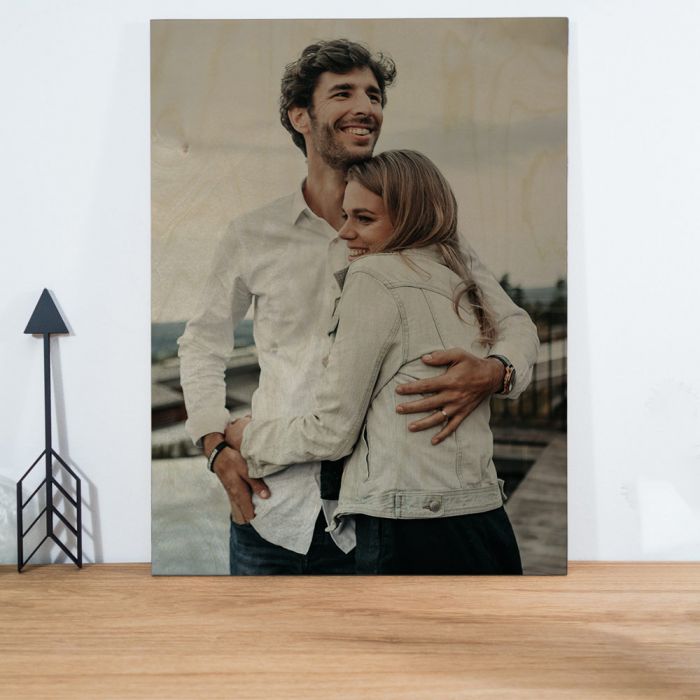 Huwelijkscadeau Personaliseerbare foto op hout